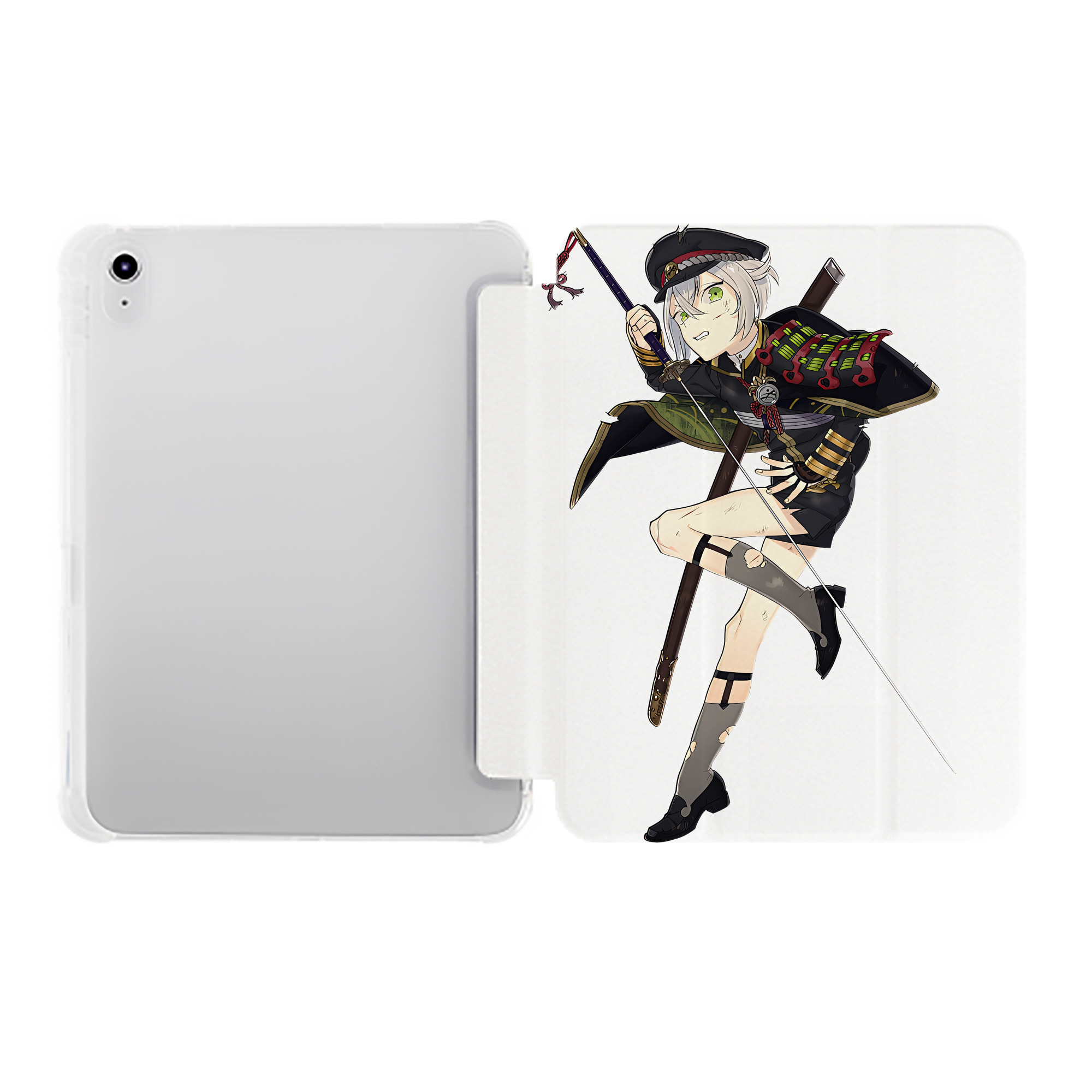 （画像用） 刀剣乱舞 Touken Ranbu IPad ケース ペン収納付き 三つ折りスタンド PUレザー×シリコン 対応機種9.5/10.5/10.9インチ